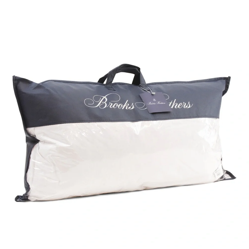 BROOKS BROTHER Queen White Made In Turkey Luxury Down Bed Pillow